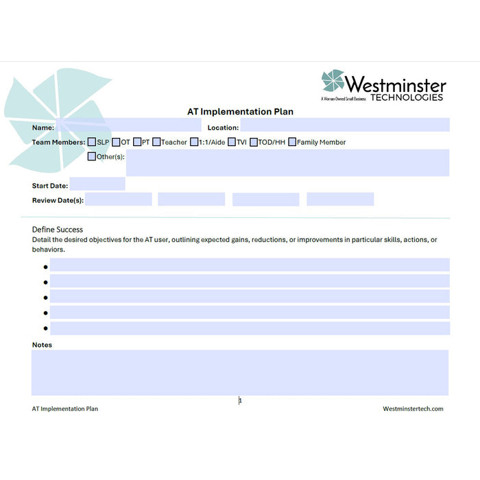 ATAG assistive technology implementation plan worksheet