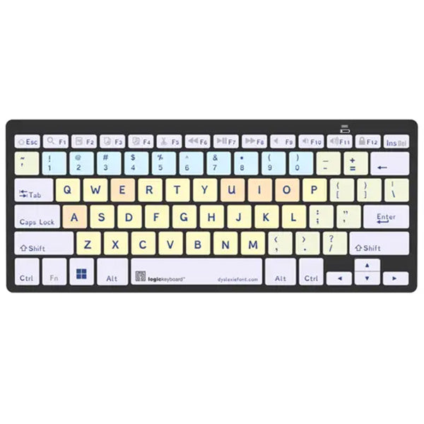 Dyslexia Keyboard Bluetooth Mini for Windows with color-coded keys