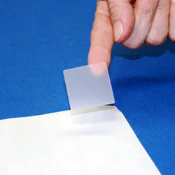 Clear peel-and-stick label sheet for ProxTalker and ProxPAD