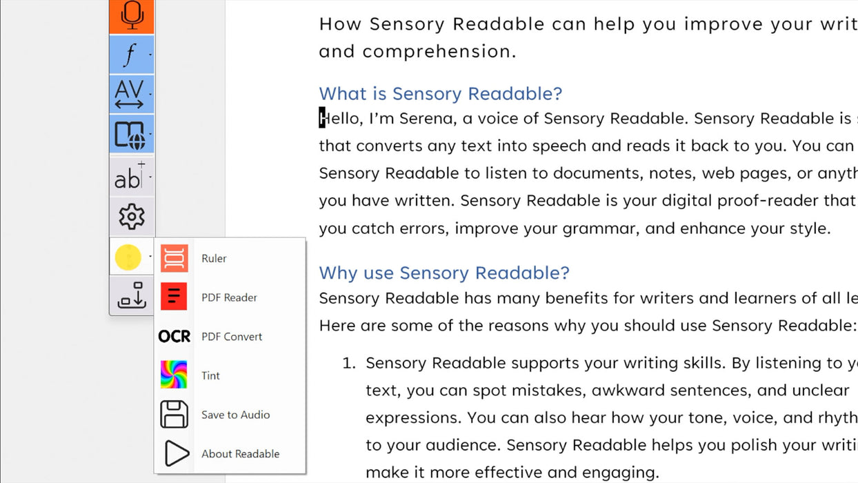Sensory Readable