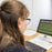 Student using SuperNova screen magnification with accessible keyboard
