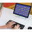 Student using SuperNova screen magnification with accessible keyboard