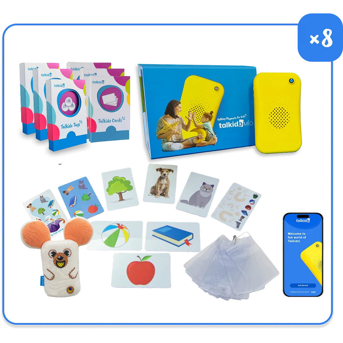 Talkido Mio Pro Set 8-pack with AAC devices, cards, tags and accessories