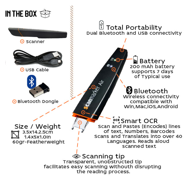 Scanmarker Air features, specifications and included accessories
